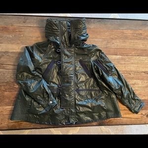 Sacai Luck Lightweight Jacket Size 2 Small Dark Green Zipper Hood Ex Condition